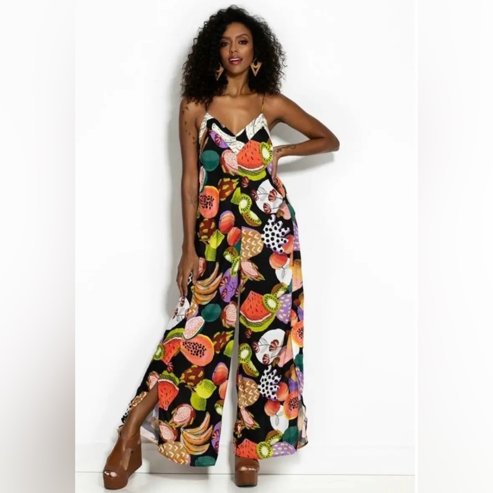 Farm Rio Fruit Jumpsuit See Measurements Spring Summer Vacation